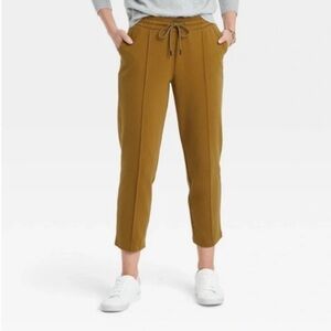 NWT A New Day Women’s High Rise Knit Pull On Ankle Pant in Olive Green